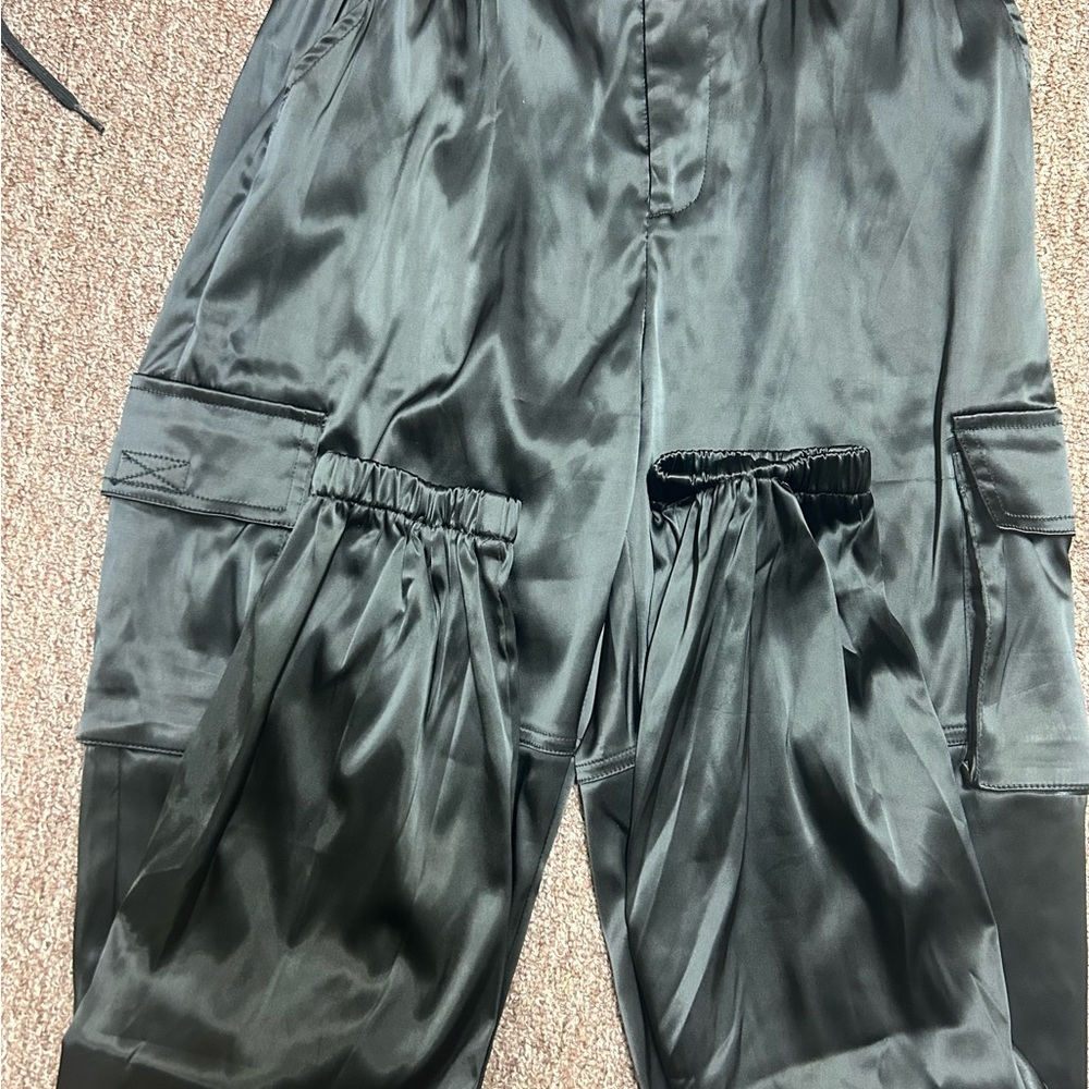 Fashion Nova Black Satin Pants